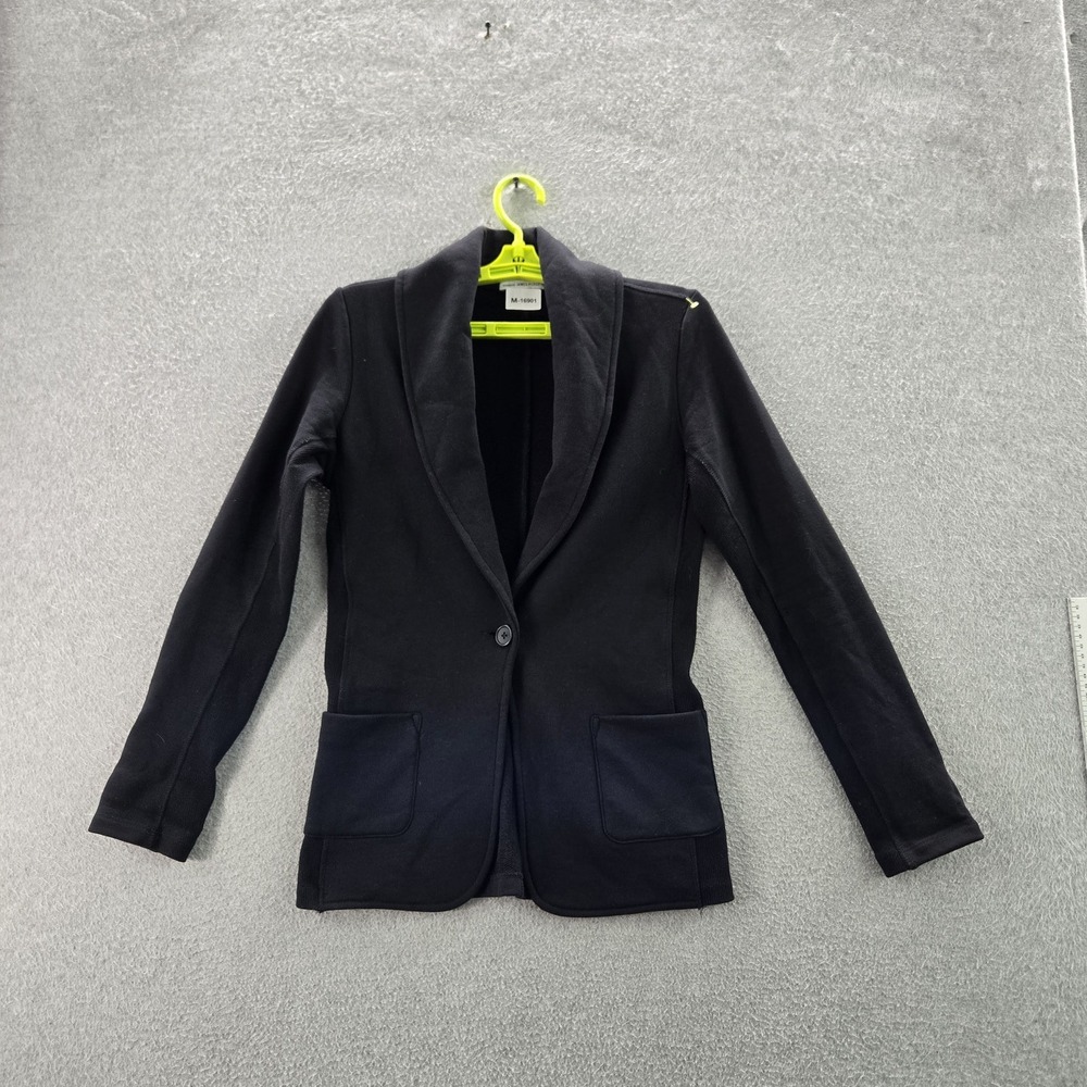 James Perse Women Blazer 2 Black MOY1279SCU One Button Long Sleeve